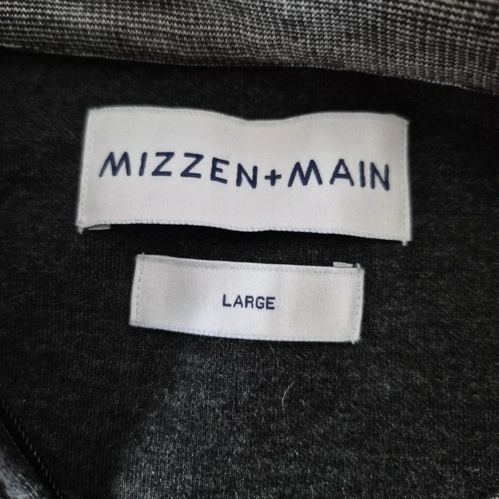 Mizzen+Main Sweater Mens Large Gray Stretch Long Sleeve 1/4 Zip Pullover‎